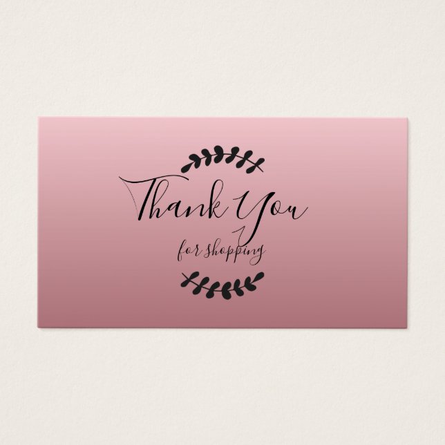 Rose Gold Discount  Loyalty Thank You Card (Front)