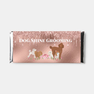 Rose Gold Dog Grooming Glitter Pet Business  Hershey Bar Favors