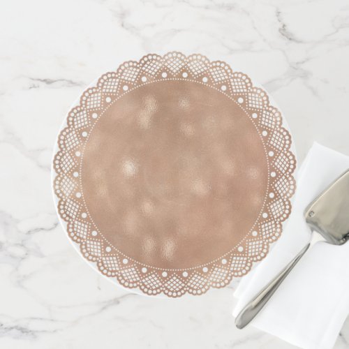 Rose Gold Doily Cake Plate