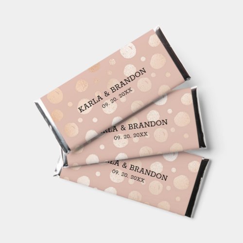 Rose_gold dots pattern background hershey bar favors