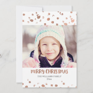 Rose Gold Dottie Christmas | Photo Cards