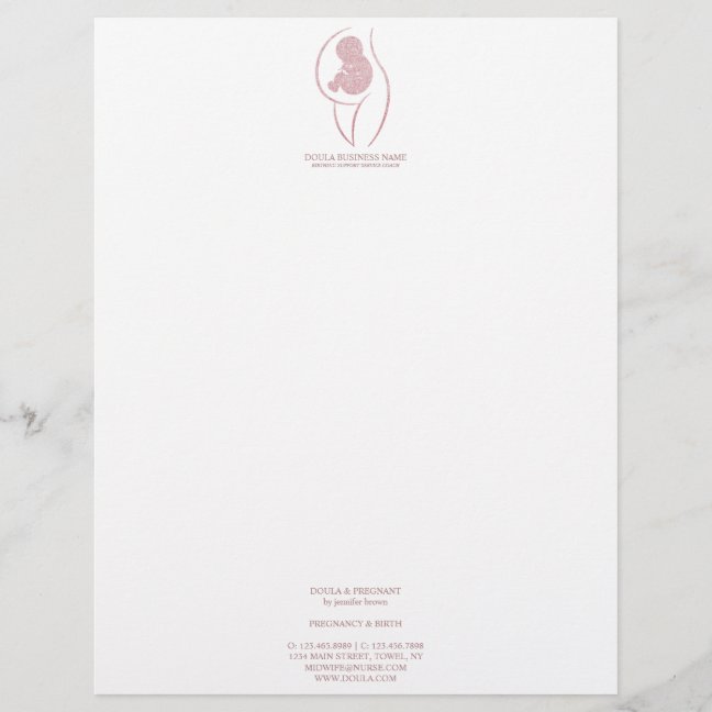 Rose Gold Doula & Birth Letterhead