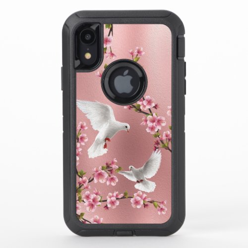 Rose Gold Doves OtterBox Defender iPhone XR Case