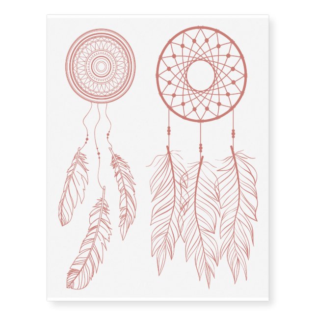 Rose Gold Dream Catchers Temporary Tattoos (Front)