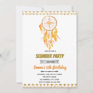 Rose gold dreamcatcher sleepover invitation