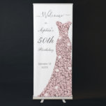 Rose Gold Dress 50th Birthday Party Retractable Banner<br><div class="desc">Rose Gold Dress 50th Birthday Party Retractable Banner

See matching collection in our store.</div>