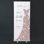 Rose Gold Dress 50th Birthday Party Retractable Banner<br><div class="desc">Rose Gold Dress 50th Birthday Party Retractable Banner

See matching collection in our store.</div>