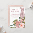Rose Gold Dress & Blush Pink Flowers Bridal Shower