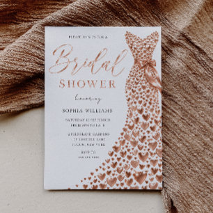 Rose Gold Dress Bridal Shower Digital Or Print Invitation