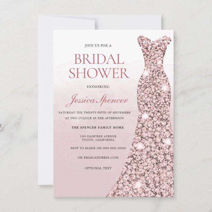 rose gold bridal shower dress