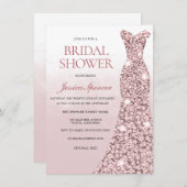 Rose Gold Dress Dusty Rose Bridal Shower Invitation (Front/Back)