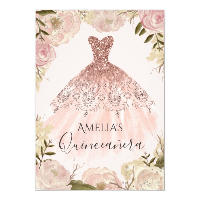 floral rose gold dress