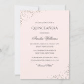 Rose Gold Dress Sparkle Quinceanera Invitation (Back)