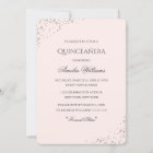 Rose Gold Dress Sparkle Quinceanera Invitation