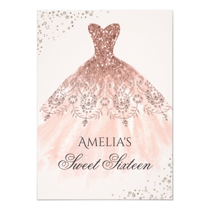 rose gold sweet sixteen dresses