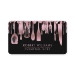 Rose Gold Drip Chef Kitchen Tools Glitter Faux Business Card Rose Gold Drip Chef Kitchen Tools Glitter Faux Business Card