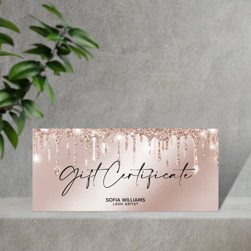 Rose Gold Drip Gift Certificate Gift Card add logo