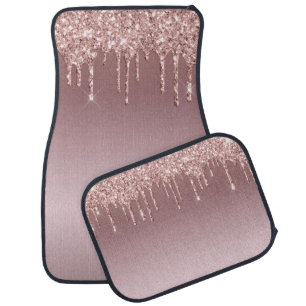 Rose gold drippes car floor mat