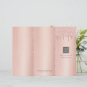 Rose Gold Dripping Beauty Salon Tri-Fold Bruchures (Standing Front)