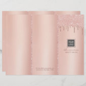 Rose Gold Dripping Beauty Salon Tri-Fold Bruchures (Front/Back)