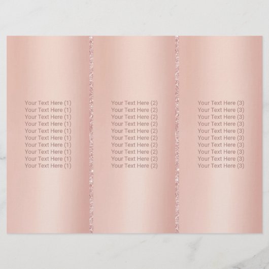 Rose Gold Dripping Beauty Salon Tri-Fold Bruchures (Back)