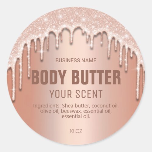 Rose Gold Dripping Body Butter Labels