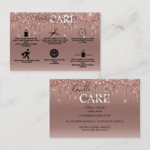 Rose Gold Dripping Glitter Candle Care Business C Business Card