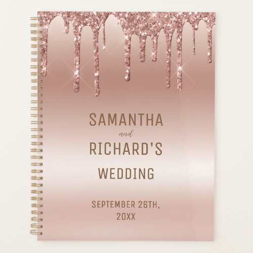 Rose Gold Dripping Glitter Metallic Wedding