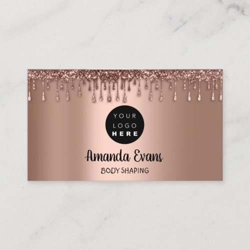 Rose Gold Drips Cosmetics SPA Studio Wellness Logo Appointment Card