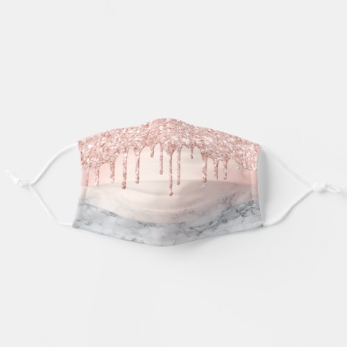 Rose Gold Drips Marble Blush Pink Gradient Adult Cloth Face Mask