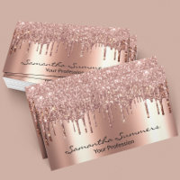 Rose Gold Drips Metal Elegant Customize Glitter