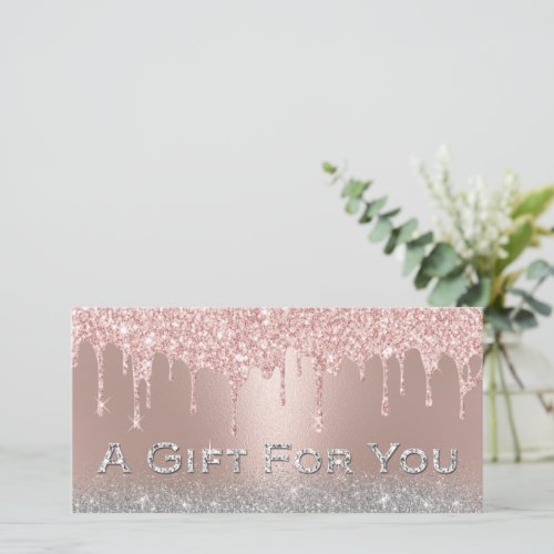 Rose Gold Drips Silver Glitter Gift Certificates