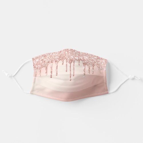 Rose Gold Drips Spark Glam Ivory to pink Girly Adult Cloth Face Mask