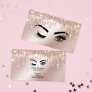 Rose Gold Drips Sparkle Lashes Wink Eye Makeup Business Card