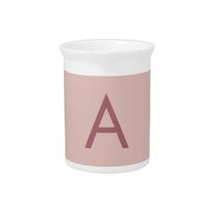 Rose Gold Dust Modern Monogram Initial Letter Beverage Pitcher