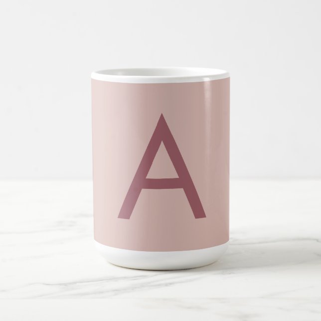 Rose Gold Dust Modern Monogram Initial Letter Coffee Mug (Center)