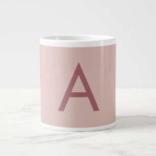 Rose Gold Dust Modern Monogram Initial Letter Giant Coffee Mug