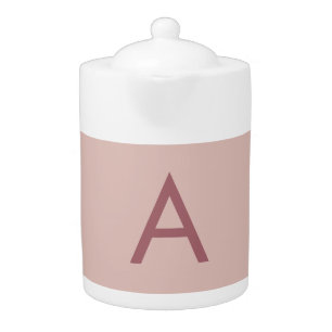 Rose Gold Dust Modern Monogram Initial Letter Teapot
