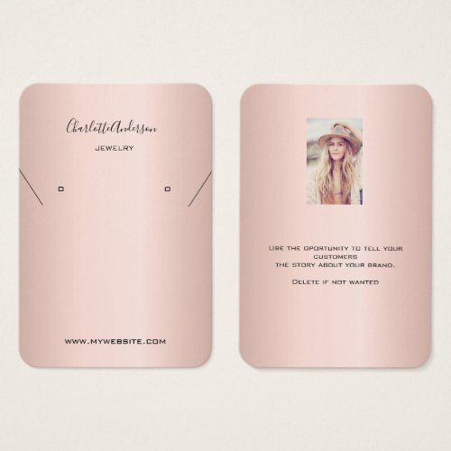Rose gold earrings jewelry photo display card