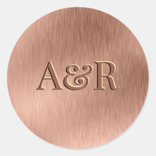Rose Gold effect Sticker monogram