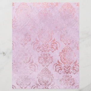 Rose Gold Effect Vintage Pattern Paper