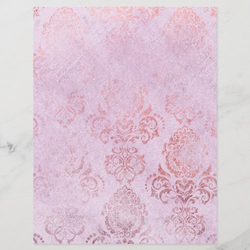 Rose Gold Effect Vintage Pattern Paper