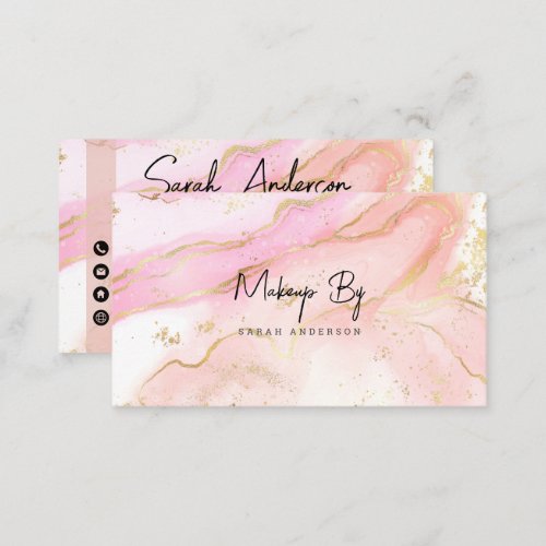 Rose Gold Elegant Abstract Watercolor Business Card