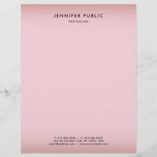 Rose Gold Elegant Background Modern Minimalist Letterhead