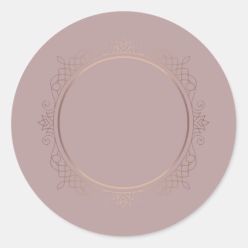Rose Gold Elegant Blank Template Add Your Text Classic Round Sticker