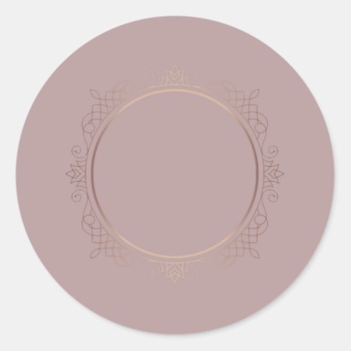 Rose Gold Elegant Blank Template Add Your Text Classic Round Sticker