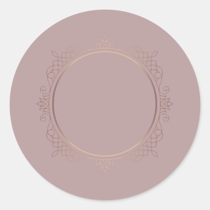 Rose Gold Elegant Blank Template Add Your Text Classic Round Sticker ...