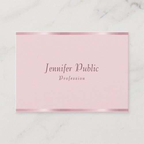 Rose Gold Elegant Calligraphed Script Template Business Card