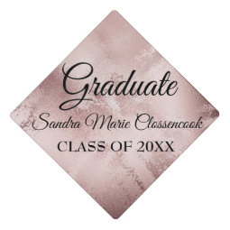 Rose Gold Elegant Chic Typography Graduate Graduation Cap Topper | Zazzle