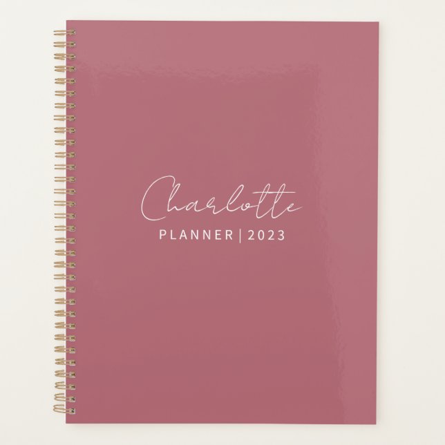 Rose gold elegant custom planner 2023 (Front)
